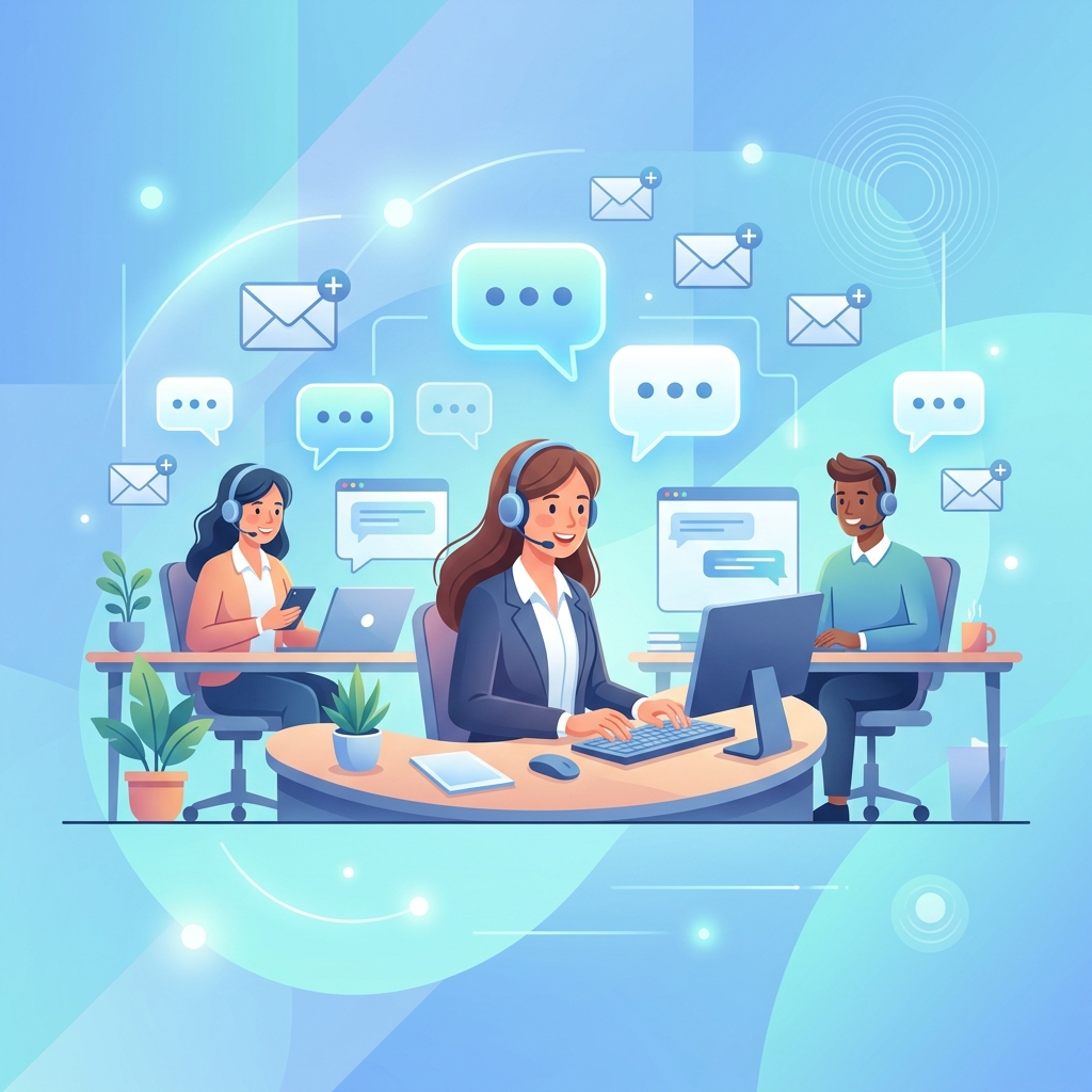 Contact support customer service illustration